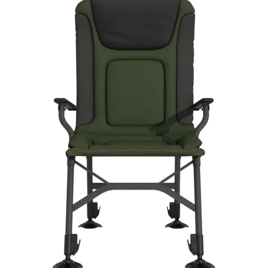 Kamperen En Outdoor-vidaXL - Loungestoel met armleuning - Groen - Staal