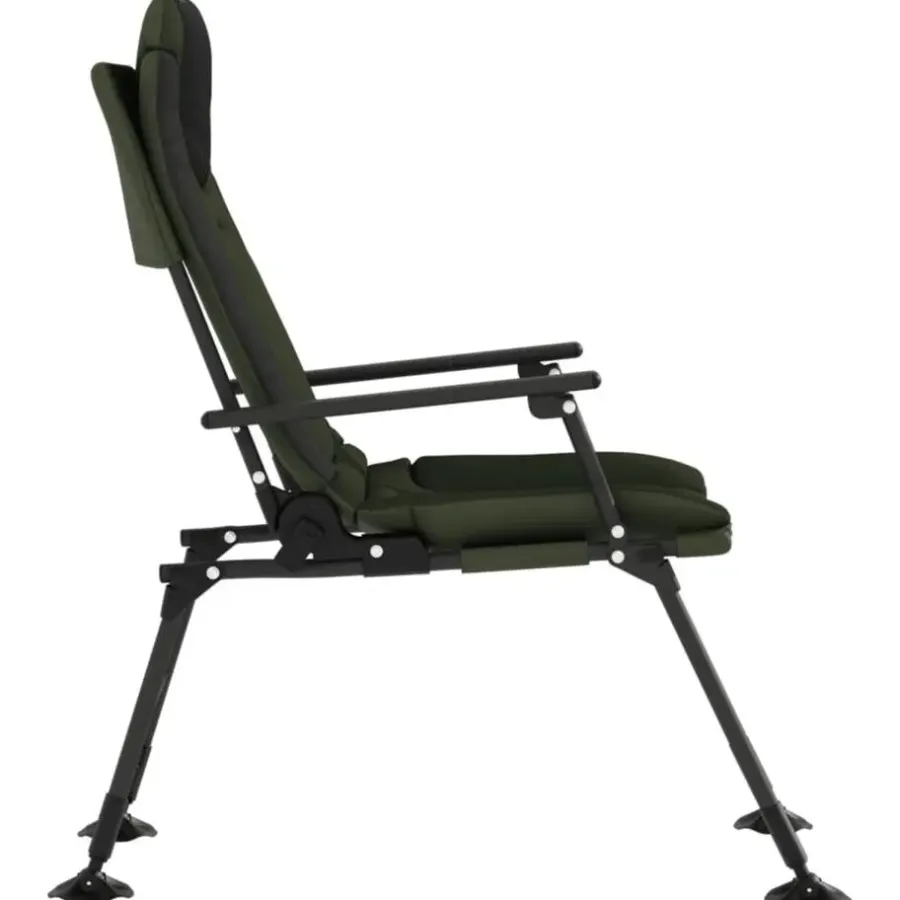 Kamperen En Outdoor-vidaXL - Loungestoel met armleuning - Groen - Staal