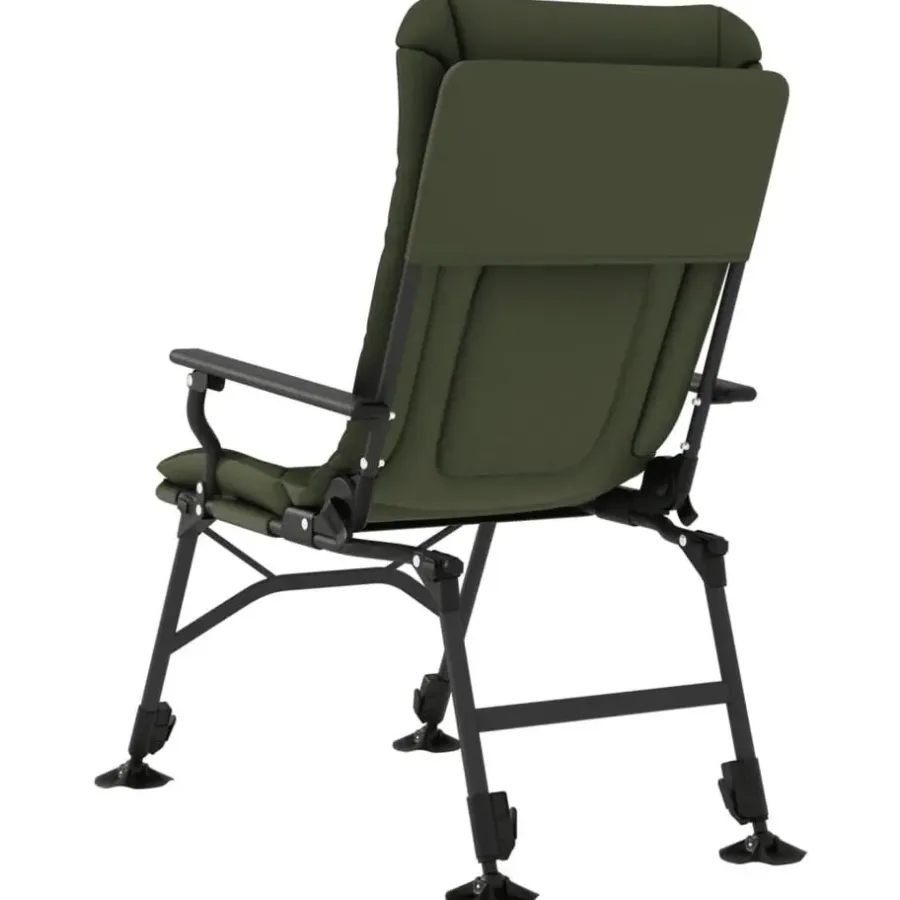 Kamperen En Outdoor-vidaXL - Loungestoel met armleuning - Groen - Staal