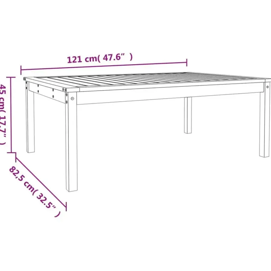Tuintafels-vidaXL - Loungetafel - Naturel - Massief douglashout - 121x82,5x45 cm