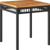 Tuintafels-vidaXL - Loungetafel - Weerbestendig - Zwart - Poly rattan en hout - 38x38x42cm