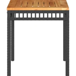 Tuintafels-vidaXL - Loungetafel - Weerbestendig - Zwart - Poly rattan en hout - 38x38x42cm