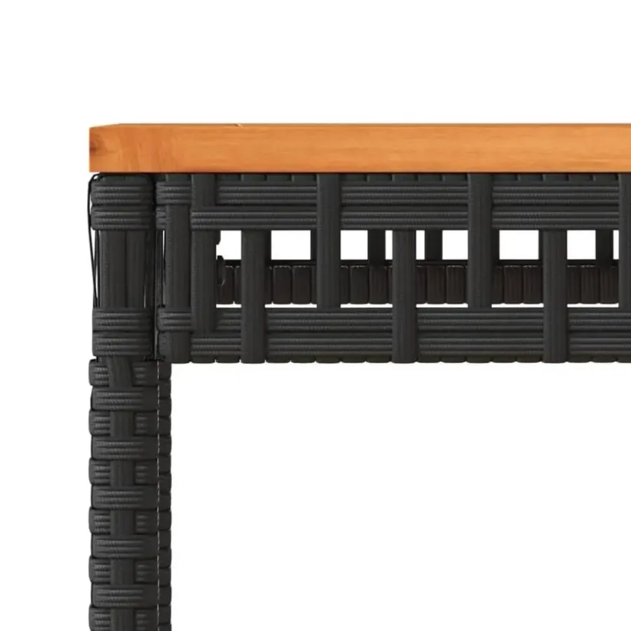 Tuintafels-vidaXL - Loungetafel - Weerbestendig - Zwart - Poly rattan en hout - 38x38x42cm