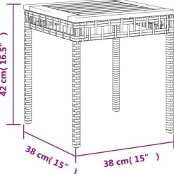 Tuintafels-vidaXL - Loungetafel - Weerbestendig - Zwart - Poly rattan en hout - 38x38x42cm