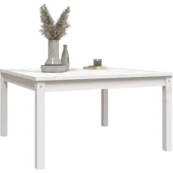vidaXL - Loungetafel - Wit - Massief grenenhout - 82,5x82,5x45 cm