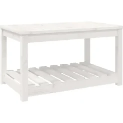 vidaXL - Loungetafel met opbergruimte - Wit - Grenenhout - 82,5x50,5x45 cm