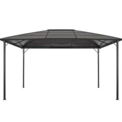 vidaXL - Luifel - Zwart - Staal - 4 x 3 m