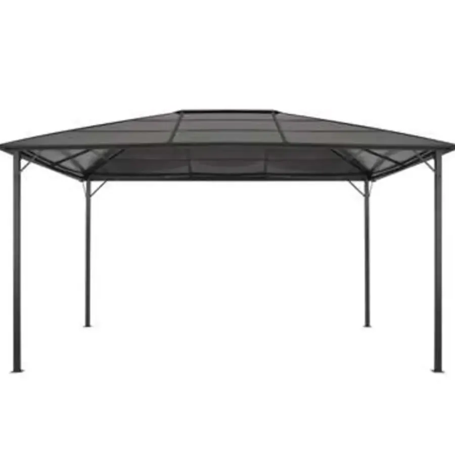 vidaXL - Luifel - Zwart - Staal - 4 x 3 m