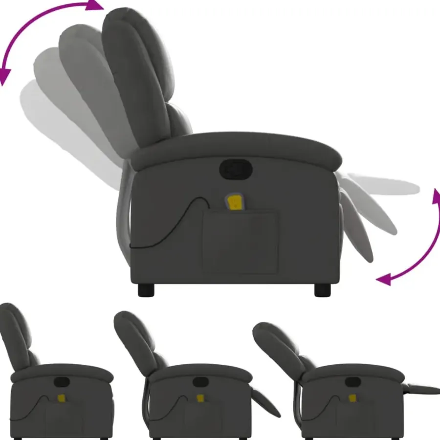 vidaXL - Massagestoel - Grijs - Leer