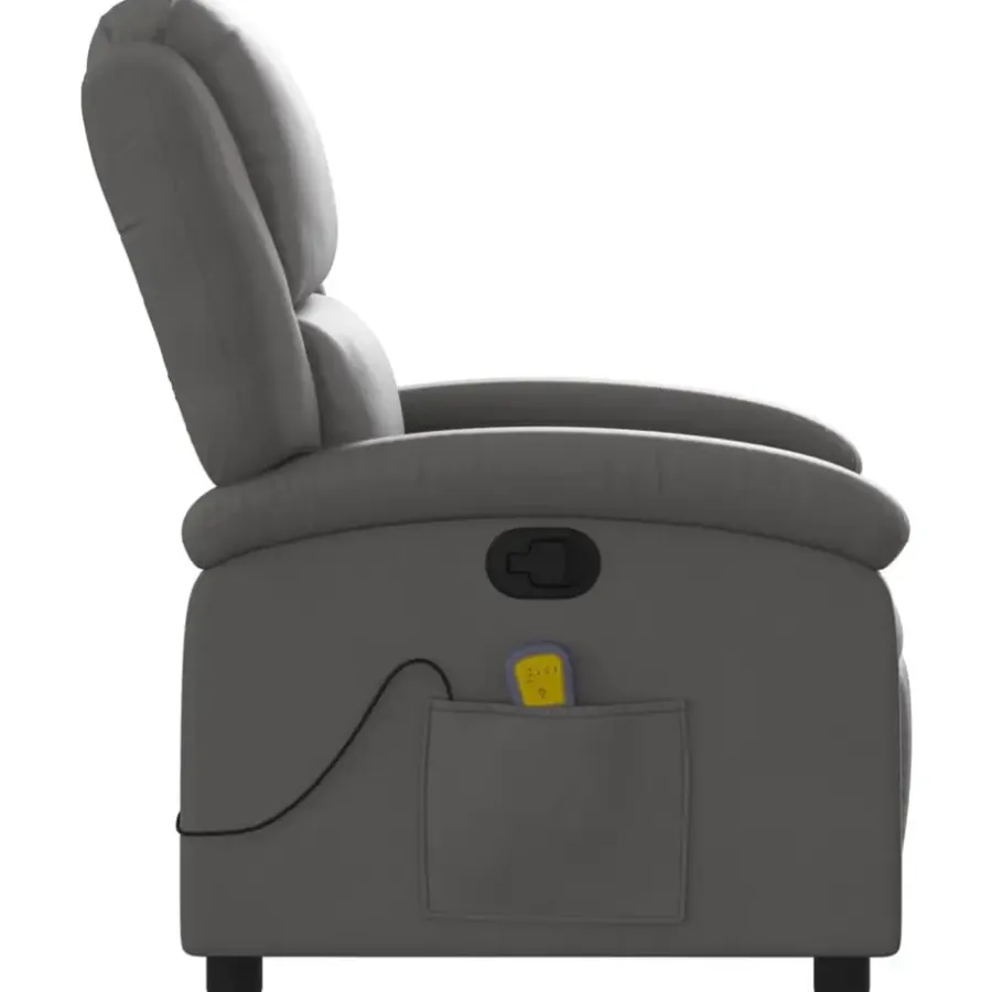 vidaXL - Massagestoel - Grijs - Leer