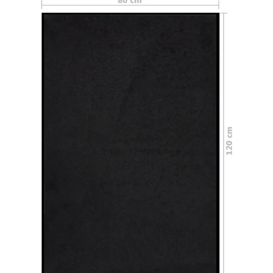 vidaXL - Mat - Zwart - Polypropyleen - 80 x 120 cm