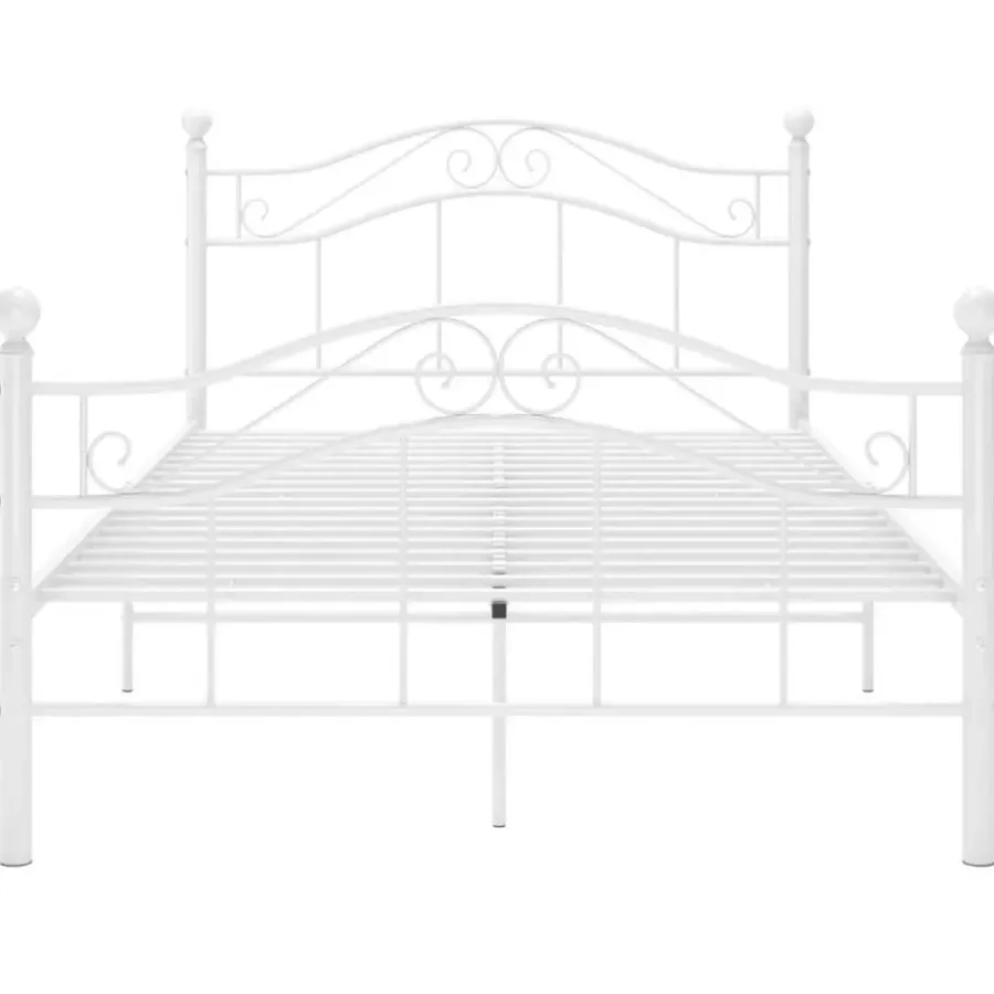 2-Persoons Bedden-vidaXL - Metalen bed frame - Wit - 120x200 cm