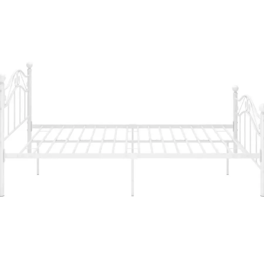 2-Persoons Bedden-vidaXL - Metalen bed frame - Wit - 120x200 cm