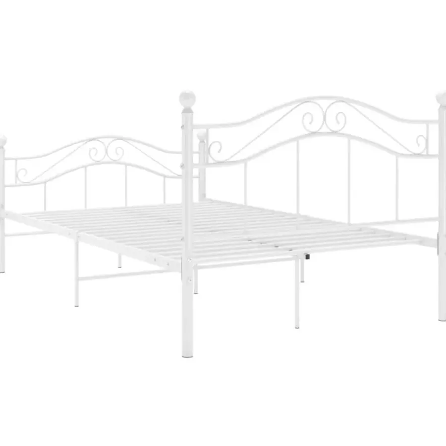 2-Persoons Bedden-vidaXL - Metalen bed frame - Wit - 120x200 cm