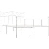 Twijfelaars-vidaXL - Metalen bed frame met hoofdeinde - Wit - Metaal - 120x200 cm