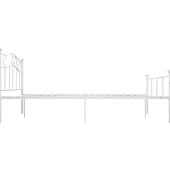 Twijfelaars-vidaXL - Metalen bed frame met hoofdeinde - Wit - Metaal - 120x200 cm
