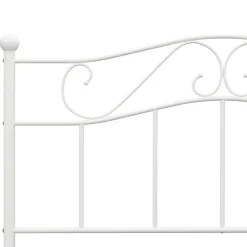 Twijfelaars-vidaXL - Metalen bed frame met hoofdeinde - Wit - Metaal - 120x200 cm