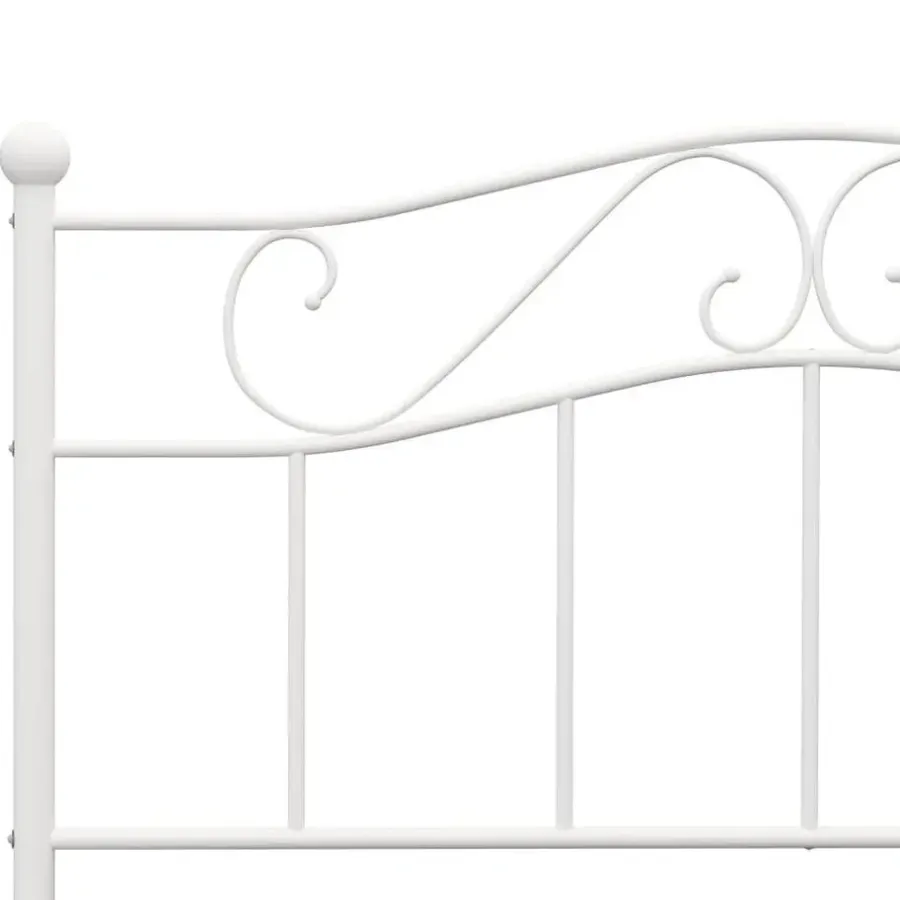 Twijfelaars-vidaXL - Metalen bed frame met hoofdeinde - Wit - Metaal - 120x200 cm