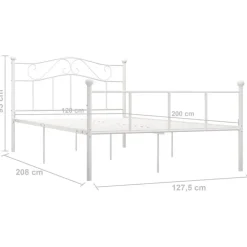 Twijfelaars-vidaXL - Metalen bed frame met hoofdeinde - Wit - Metaal - 120x200 cm