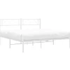 2-Persoons Bedden-vidaXL - Metalen bed met hoofdbord - Wit - 120x200 cm