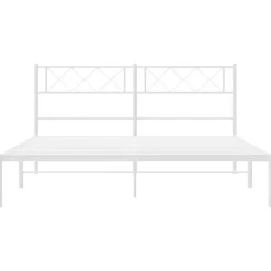 2-Persoons Bedden-vidaXL - Metalen bed met hoofdbord - Wit - 120x200 cm