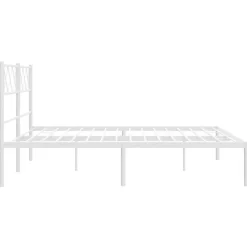 2-Persoons Bedden-vidaXL - Metalen bed met hoofdbord - Wit - 120x200 cm