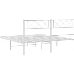 2-Persoons Bedden-vidaXL - Metalen bed met hoofdbord - Wit - 120x200 cm