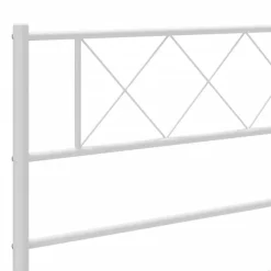 2-Persoons Bedden-vidaXL - Metalen bed met hoofdbord - Wit - 120x200 cm