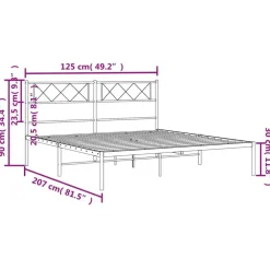 2-Persoons Bedden-vidaXL - Metalen bed met hoofdbord - Wit - 120x200 cm