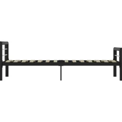 vidaXL - Metalen eenpersoonsbed met hoofdbord - zwart en wit - 90x200 cm