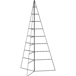 Kerstdecoratie-vidaXL - Metalen Kerstboom - Zwart - 180 cm
