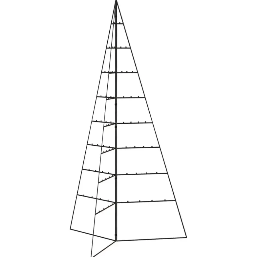 Kerstdecoratie-vidaXL - Metalen Kerstboom - Zwart - 180 cm