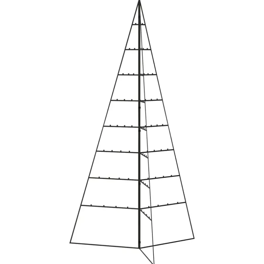 Kerstdecoratie-vidaXL - Metalen Kerstboom - Zwart - 180 cm