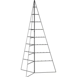 Kerstdecoratie-vidaXL - Metalen Kerstboom - Zwart - 180 cm
