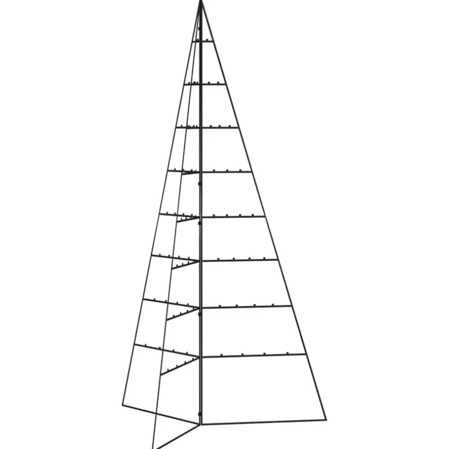 Kerstdecoratie-vidaXL - Metalen Kerstboom - Zwart - 180 cm
