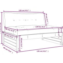 vidaXL - Middenbank - Bruin - Grenenhout - 120x80 cm