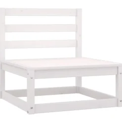 Palletbanken-vidaXL - Middenbank - Wit - Grenenhout