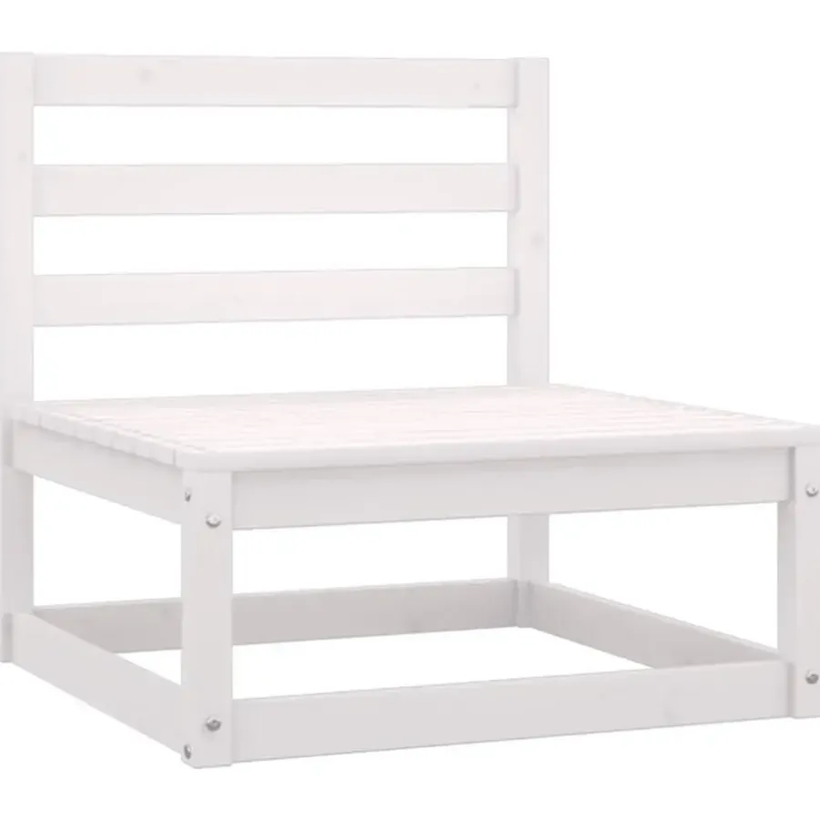 Palletbanken-vidaXL - Middenbank - Wit - Grenenhout