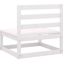 Palletbanken-vidaXL - Middenbank - Wit - Grenenhout