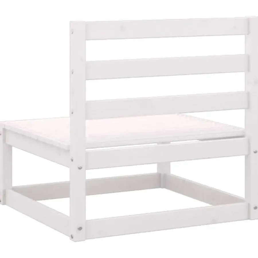 Palletbanken-vidaXL - Middenbank - Wit - Grenenhout