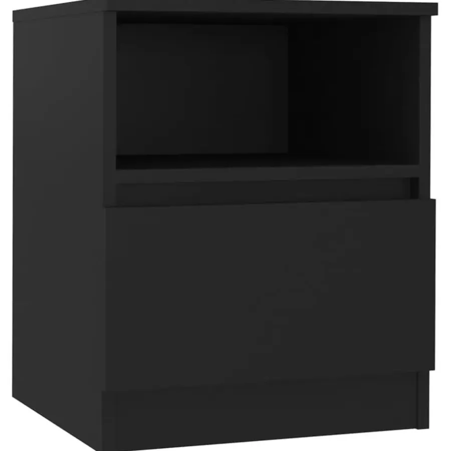 vidaXL - Nachtkast - Zwart - Bewerkt hout - 2 stuks