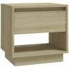Nachtkastjes|Nachtkastjes-vidaXL - Nachtkastje - Beige - Bewerkt hout