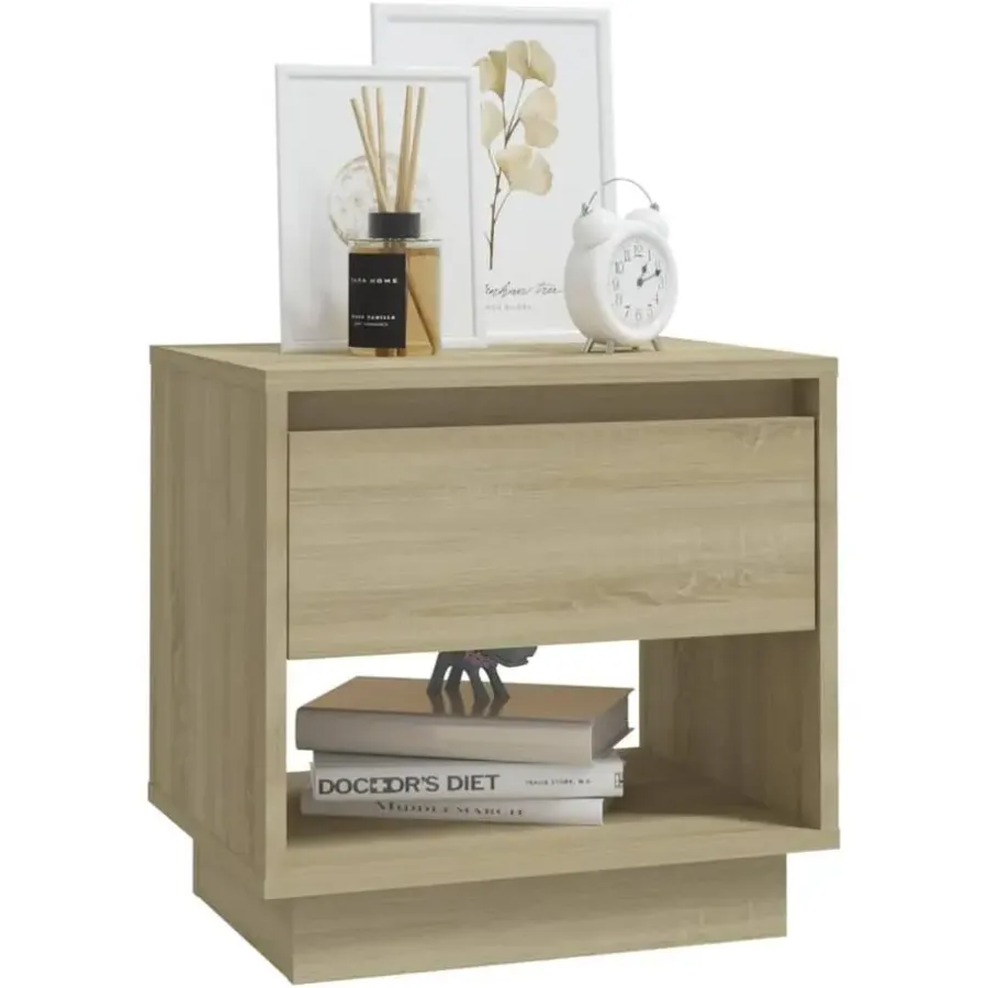 Nachtkastjes|Nachtkastjes-vidaXL - Nachtkastje - Beige - Bewerkt hout