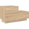 vidaXL - Nachtkastje - Bruin - Bewerkt hout