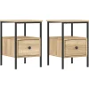 Nachtkastjes|Nachtkastjes-vidaXL - Nachtkastje - Bruin - Bewerkt hout - 2 stuks