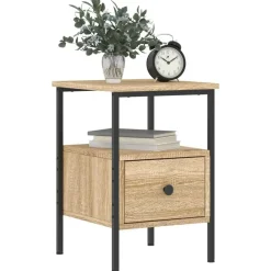 Nachtkastjes|Nachtkastjes-vidaXL - Nachtkastje - Bruin - Bewerkt hout - 2 stuks