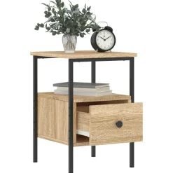 Nachtkastjes|Nachtkastjes-vidaXL - Nachtkastje - Bruin - Bewerkt hout - 2 stuks