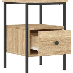 Nachtkastjes|Nachtkastjes-vidaXL - Nachtkastje - Bruin - Bewerkt hout - 2 stuks