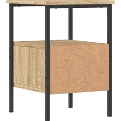 Nachtkastjes|Nachtkastjes-vidaXL - Nachtkastje - Bruin - Bewerkt hout - 2 stuks