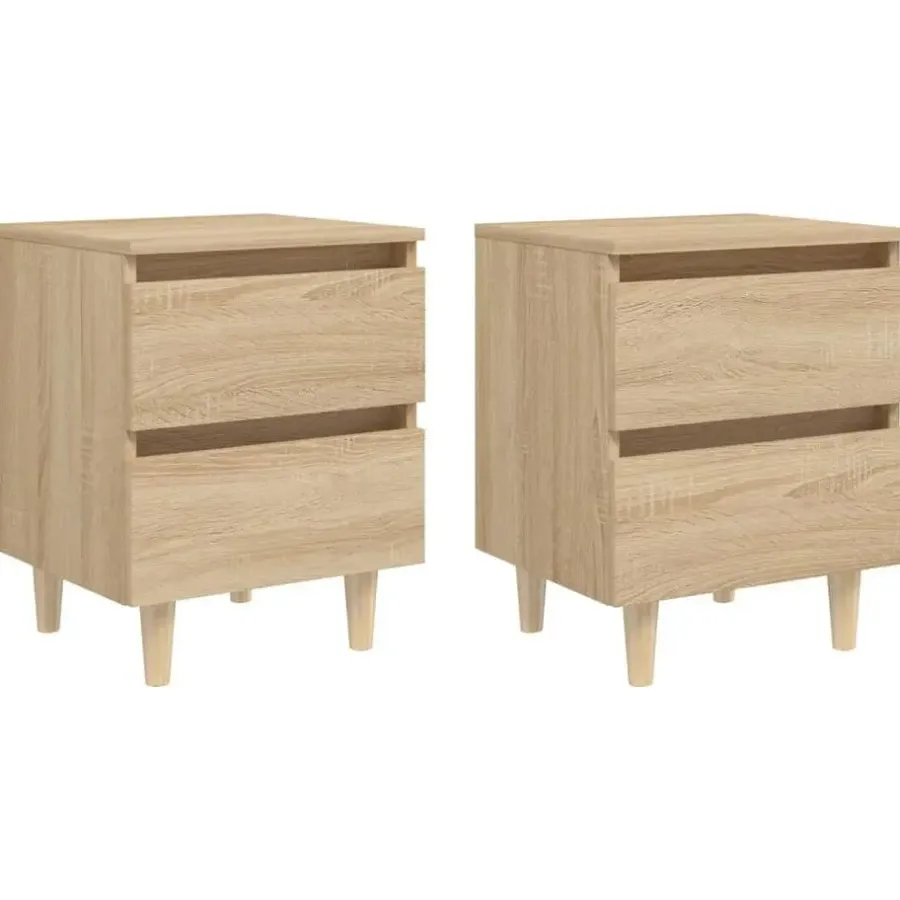 Nachtkastjes|Nachtkastjes-vidaXL - Nachtkastje - Bruin - Grenenhout - 2 stuks